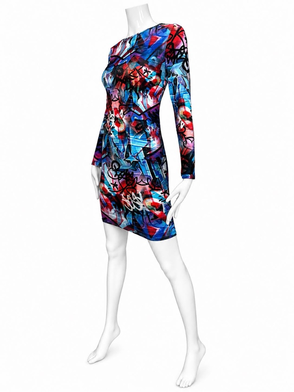 Topshop Graffiti Print Bodycon Dress
Size: Tagged US 6